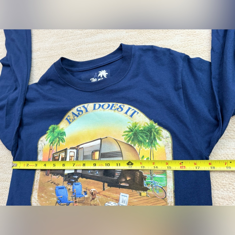 The Easy Life "Easy Does it" Long Sleeve Navy Blue T-shirt, Men's Size Small - Picture 6 of 11